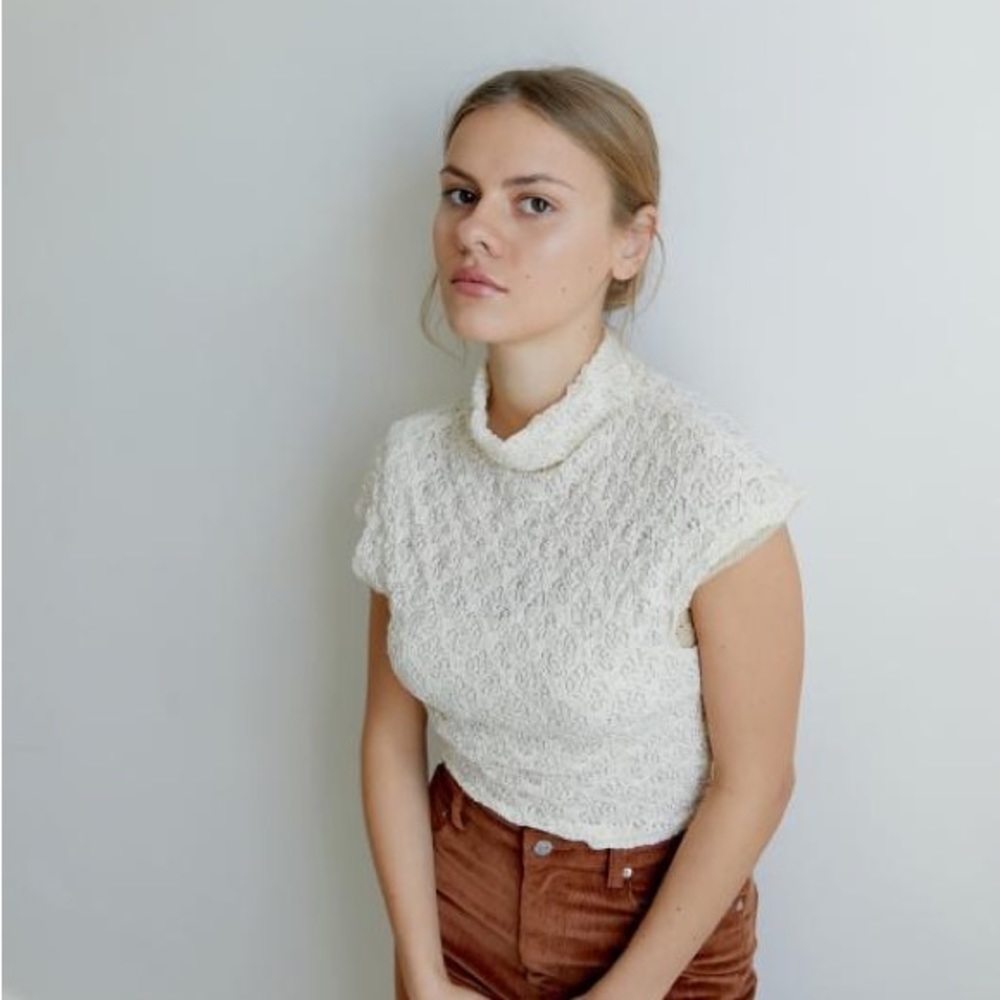 UO Blossom Lace Mock Neck Top